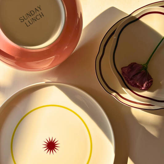 Round Serving Plate and Bowl Set